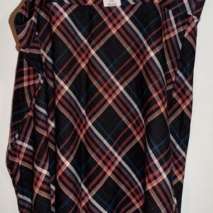 Black Plaid Pencil Skirt with Pink and Blue Stripes -70/80s theme